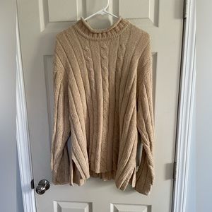 Carolyn Taylor Champagne Mock-Neck Sweater, XL